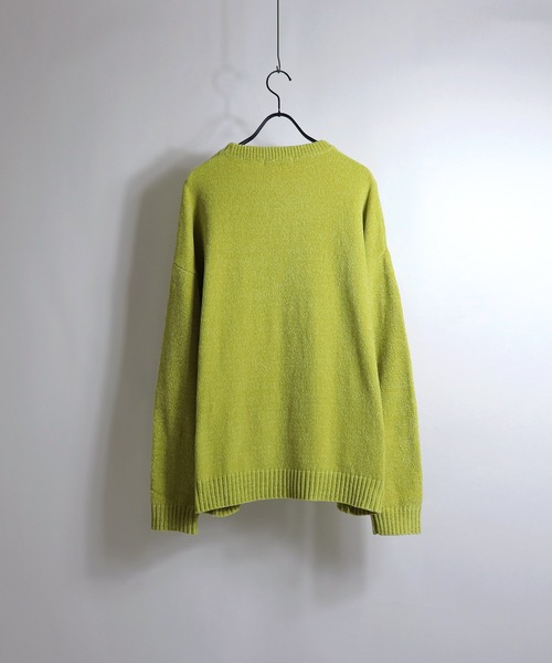 Confirm（コンファーム）の「ルーズシルエット モールプルオーバーニット 【Confirm】（ニット/セーター・メンズ・グレイッシュベージュ/コーラル/ホワイト×ライトグレー/ナチュラル/ダークブルー/ライトグリーン/ブラック・M/L）」の17枚目の写真