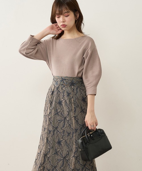 natural couture（ナチュラルクチュール）の「前後2WAYバルーンスリーブニット（ニット/セーター・レディース・ブラウン/ベージュ/グリーン/ブラック/アイボリー/ピンク・FREE）」の10枚目の写真