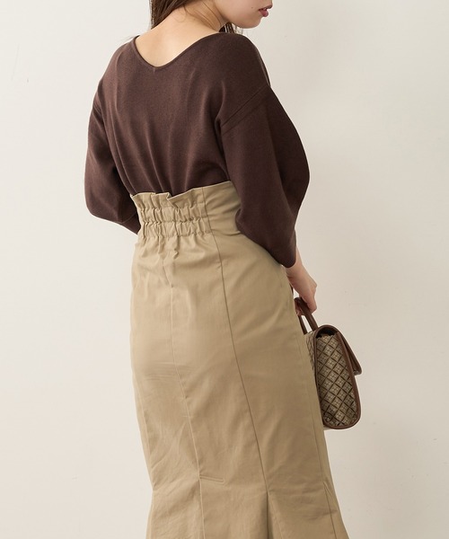 natural couture（ナチュラルクチュール）の「前後2WAYバルーンスリーブニット（ニット/セーター・レディース・ブラウン/ベージュ/グリーン/ブラック/アイボリー/ピンク・FREE）」の8枚目の写真