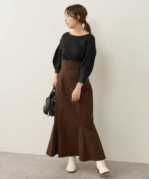 natural couture（ナチュラルクチュール）の「前後2WAYバルーンスリーブニット（ニット/セーター・レディース・ブラウン/ベージュ/グリーン/ブラック/アイボリー/ピンク・FREE）」の17枚目の写真