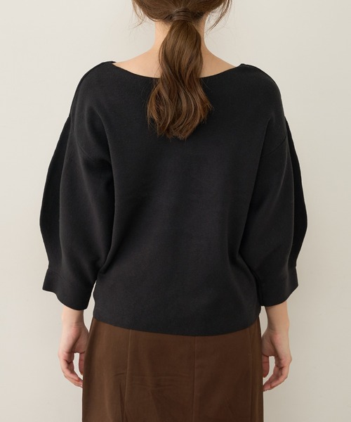 natural couture（ナチュラルクチュール）の「前後2WAYバルーンスリーブニット（ニット/セーター・レディース・ブラウン/ベージュ/グリーン/ブラック/アイボリー/ピンク・FREE）」の9枚目の写真