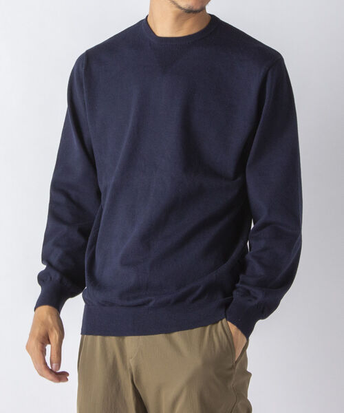 NOLLEY'S goodman（ノーリーズグッドマン）の「コットンカシミヤ プルオーバーニット（ニット/セーター・メンズ・オレンジ/ネイビー/グリーン・M/L）」の5枚目の写真