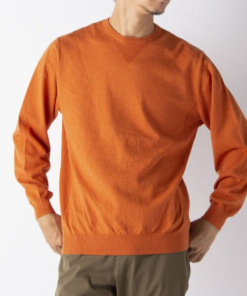 NOLLEY'S goodman（ノーリーズグッドマン）の「コットンカシミヤ プルオーバーニット（ニット/セーター・メンズ・オレンジ/ネイビー/グリーン・M/L）」の8枚目の写真