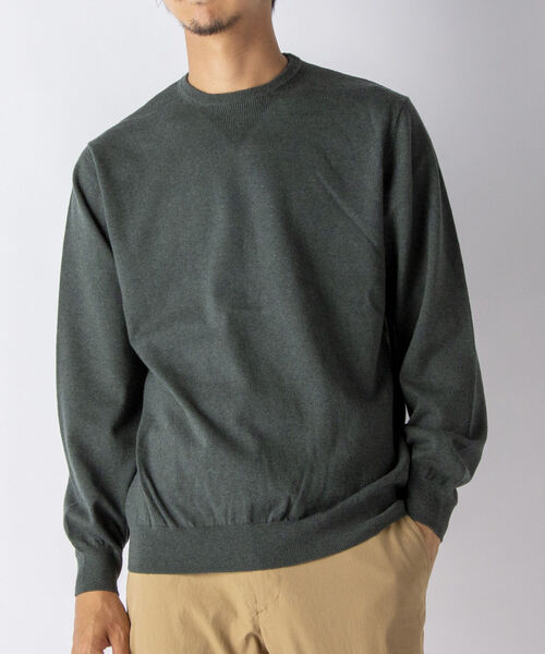 NOLLEY'S goodman（ノーリーズグッドマン）の「コットンカシミヤ プルオーバーニット（ニット/セーター・メンズ・オレンジ/ネイビー/グリーン・M/L）」の14枚目の写真