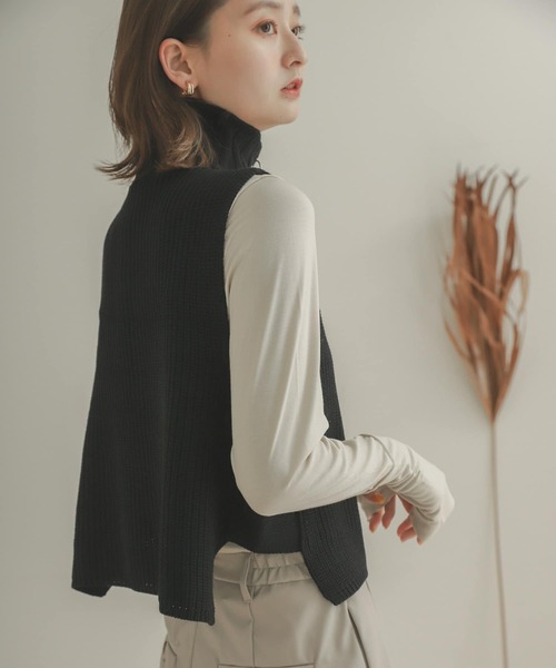 SENSE OF PLACE by URBAN RESEARCH（センスオブプレイスバイアーバンリサーチ）の「サムホールタートルネックトップ（Tシャツ/カットソー・レディース・ブラック/グリーン/アイボリー・ONE）」の4枚目の写真