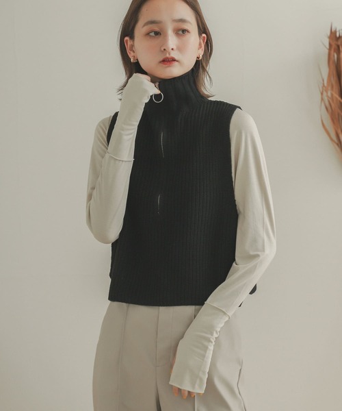 SENSE OF PLACE by URBAN RESEARCH（センスオブプレイスバイアーバンリサーチ）の「サムホールタートルネックトップ（Tシャツ/カットソー・レディース・ブラック/グリーン/アイボリー・ONE）」の5枚目の写真