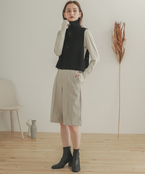 SENSE OF PLACE by URBAN RESEARCH（センスオブプレイスバイアーバンリサーチ）の「サムホールタートルネックトップ（Tシャツ/カットソー・レディース・ブラック/グリーン/アイボリー・ONE）」の9枚目の写真