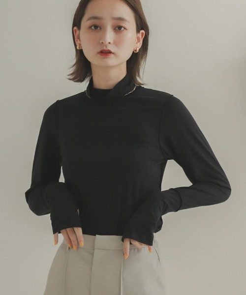 SENSE OF PLACE by URBAN RESEARCH（センスオブプレイスバイアーバンリサーチ）の「サムホールタートルネックトップ（Tシャツ/カットソー・レディース・ブラック/グリーン/アイボリー・ONE）」の14枚目の写真