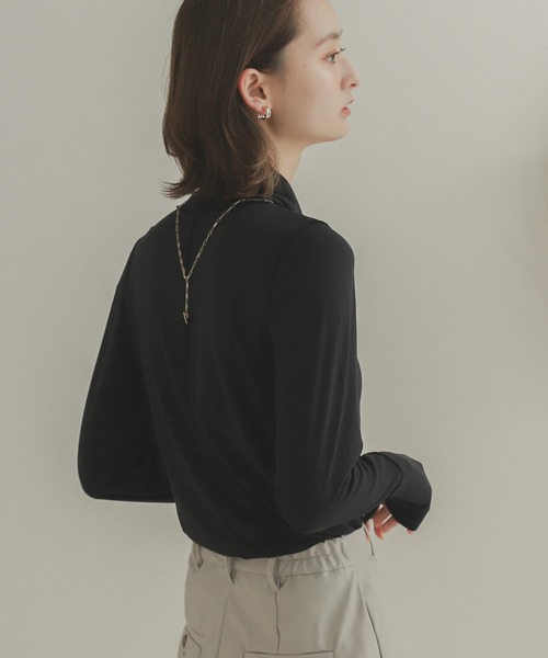 SENSE OF PLACE by URBAN RESEARCH（センスオブプレイスバイアーバンリサーチ）の「サムホールタートルネックトップ（Tシャツ/カットソー・レディース・ブラック/グリーン/アイボリー・ONE）」の16枚目の写真