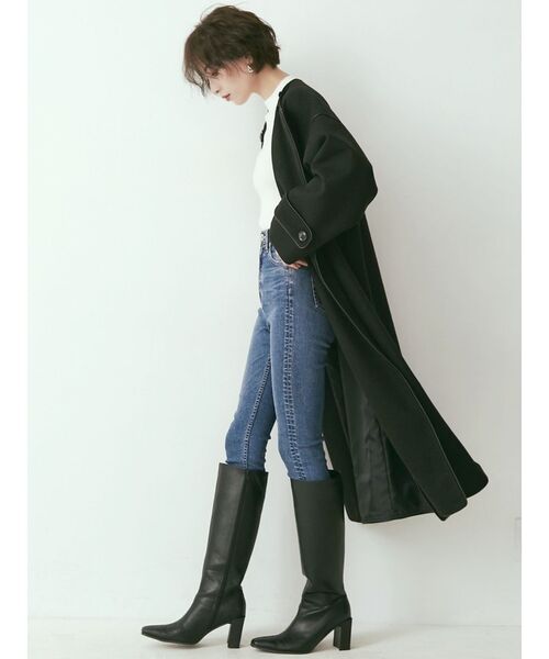 GYDA（ジェイダ）の「2way standコートllarパイピングコート（その他アウター・レディース・ブラック/モカ・FREE）」の21枚目の写真