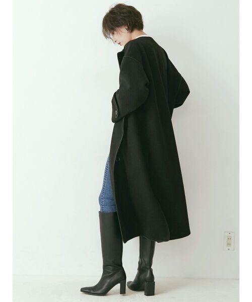 GYDA（ジェイダ）の「2way standコートllarパイピングコート（その他アウター・レディース・ブラック/モカ・FREE）」の18枚目の写真