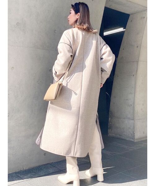 GYDA（ジェイダ）の「2way standコートllarパイピングコート（その他アウター・レディース・ブラック/モカ・FREE）」の8枚目の写真