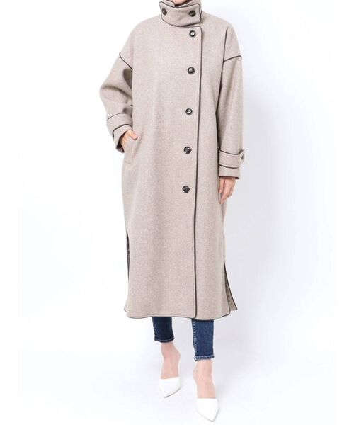 GYDA（ジェイダ）の「2way standコートllarパイピングコート（その他アウター・レディース・ブラック/モカ・FREE）」の16枚目の写真