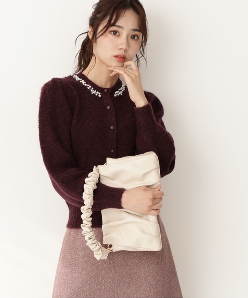 PROPORTION BODY DRESSING(プロポーションボディドレッシング)の「ボリュームスリーブパールジュエルカーデ / 1211274002(カーディガン/ボレロ・レディース・グレー/グリーン系その他/ボルドー・FREE)」の8枚目の写真
