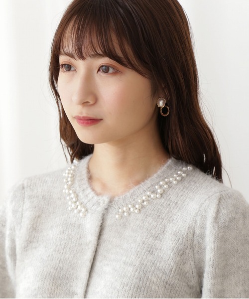 PROPORTION BODY DRESSING(プロポーションボディドレッシング)の「ボリュームスリーブパールジュエルカーデ / 1211274002(カーディガン/ボレロ・レディース・グレー/グリーン系その他/ボルドー・FREE)」の5枚目の写真