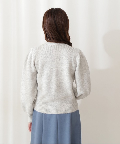 PROPORTION BODY DRESSING(プロポーションボディドレッシング)の「ボリュームスリーブパールジュエルカーデ / 1211274002(カーディガン/ボレロ・レディース・グレー/グリーン系その他/ボルドー・FREE)」の6枚目の写真