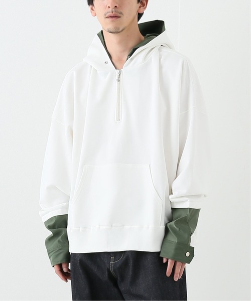 no.(ナンバー)の「【NO. / ナンバー】LAYERED SWEAT HOODY(パーカー・メンズ・ブラック/ホワイト・MEDIUM)」の1枚目の写真