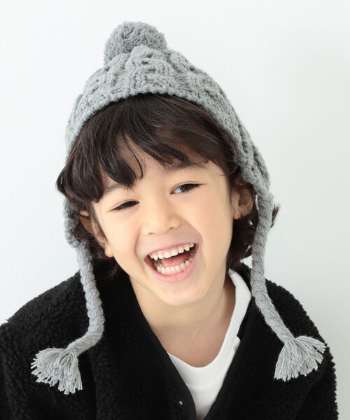 B:MING by BEAMS(ビーミングバイビームス)の「▲B:MING by BEAMS / タッセル ニットキャップ(ニットキャップ/ビーニー・キッズ・マスタード/ブラウン/グレー・ONE SIZE)」の2枚目の写真