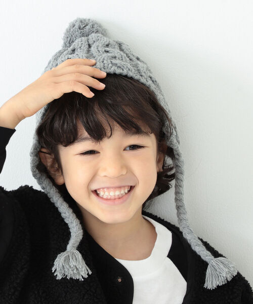 B:MING by BEAMS(ビーミングバイビームス)の「▲B:MING by BEAMS / タッセル ニットキャップ(ニットキャップ/ビーニー・キッズ・マスタード/ブラウン/グレー・ONE SIZE)」の7枚目の写真