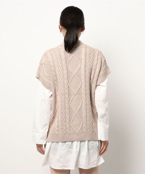 ANDGEEBEE（アンジービー）の「シャツニットワンピ（ニット/セーター・レディース・モカ/ベージュ・MEDIUM）」の6枚目の写真