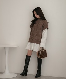 ANDGEEBEE | シャツニットワンピ(ニット/セーター)