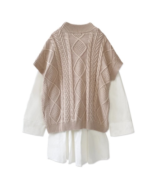 ANDGEEBEE（アンジービー）の「シャツニットワンピ（ニット/セーター・レディース・モカ/ベージュ・MEDIUM）」の7枚目の写真