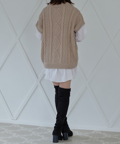 ANDGEEBEE（アンジービー）の「シャツニットワンピ（ニット/セーター・レディース・モカ/ベージュ・MEDIUM）」の13枚目の写真