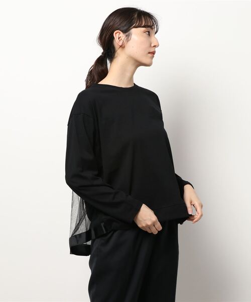 AMERICAN HOLIC(アメリカンホリック)の「バックチュールカットプルオーバー(Tシャツ/カットソー・レディース・ブラック/オフホワイト・M/L)」の4枚目の写真