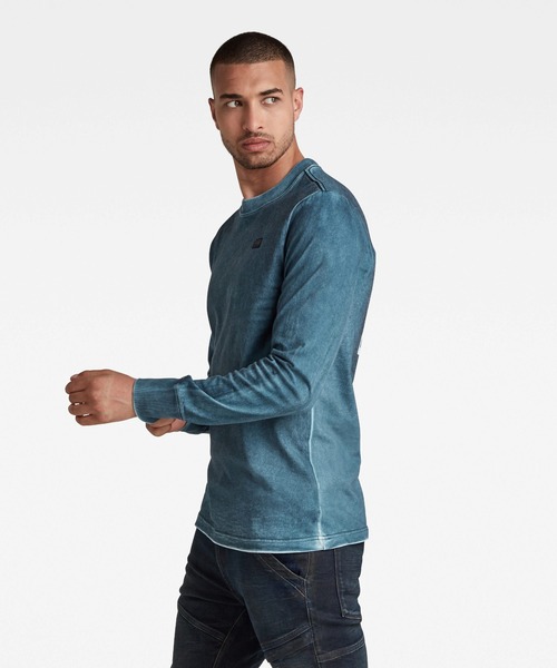 G-STAR（ジースター）の「BACK SPRAY T-SHIRT/ロンT/バックプリント（Tシャツ/カットソー・メンズ・ブルー系その他/レッド系その他/ブラック系その他・SMALL/MEDIUM/LARGE/X-SMALL/X-LARGE）」の4枚目の写真