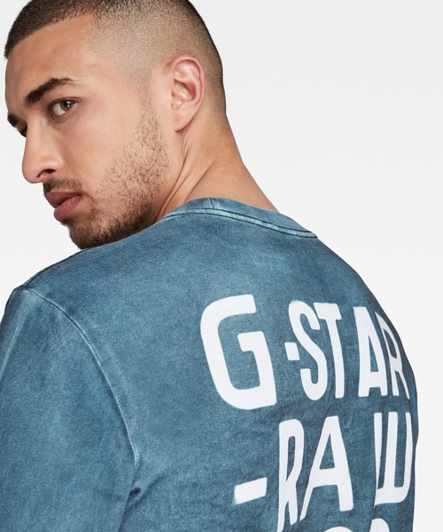 G-STAR（ジースター）の「BACK SPRAY T-SHIRT/ロンT/バックプリント（Tシャツ/カットソー・メンズ・ブルー系その他/レッド系その他/ブラック系その他・SMALL/MEDIUM/LARGE/X-SMALL/X-LARGE）」の6枚目の写真