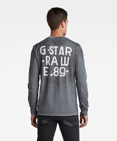 G-STAR（ジースター）の「BACK SPRAY T-SHIRT/ロンT/バックプリント（Tシャツ/カットソー・メンズ・ブルー系その他/レッド系その他/ブラック系その他・SMALL/MEDIUM/LARGE/X-SMALL/X-LARGE）」の14枚目の写真