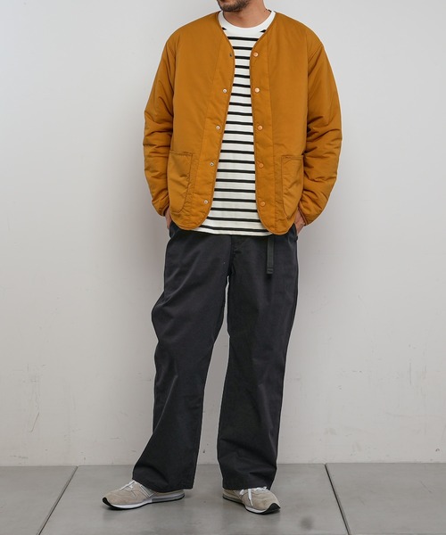 CIAOPANIC TYPY（チャオパニックティピー）の「OSORO AIRTECH中綿ブルゾン（ノーカラージャケット・メンズ・ブラック/カーキ/イエロー・S/M/L）」の8枚目の写真