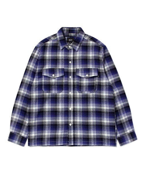 HUF（ハフ）の「HOMBRE PLAID L/S SHIRT / HUF シャツ ロングスリーブ（シャツ/ブラウス・メンズ・グリーン/パープル・SMALL/MEDIUM/LARGE/X-LARGE）」の8枚目の写真