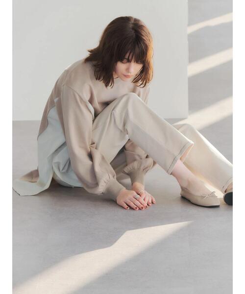 YECCA VECCA（イェッカヴェッカ）の「・異素材MIXデザインニット＊（ニット/セーター・レディース・ライトベージュ/ブラック/ダークベージュ・FREE）」の15枚目の写真