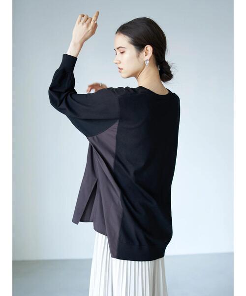 YECCA VECCA（イェッカヴェッカ）の「・異素材MIXデザインニット＊（ニット/セーター・レディース・ライトベージュ/ブラック/ダークベージュ・FREE）」の19枚目の写真