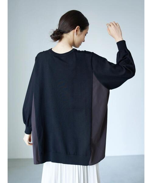 YECCA VECCA（イェッカヴェッカ）の「・異素材MIXデザインニット＊（ニット/セーター・レディース・ライトベージュ/ブラック/ダークベージュ・FREE）」の20枚目の写真