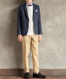 ショパン　ケーブルニットベスト付きブリティッシュスーツセット 140 ショパンケーブルニットベスト付きブリティッシュスーツセット 140