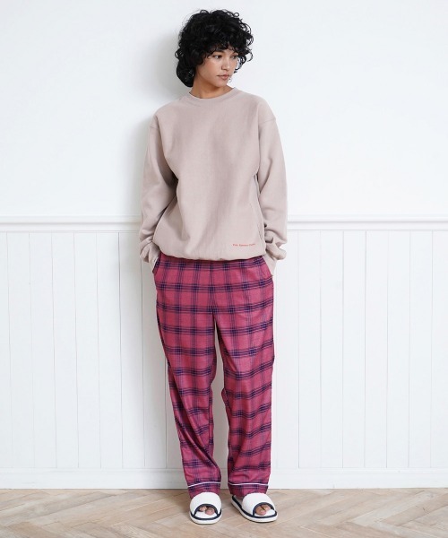 Priv. Spoons Club(プライベートスプーンズクラブ)の「Cheerful Plaid チェックパジャマパンツ(ユニセックス)(ルームウェア/パジャマ・メンズ・パープル/ピンク・1/2/0)」の18枚目の写真