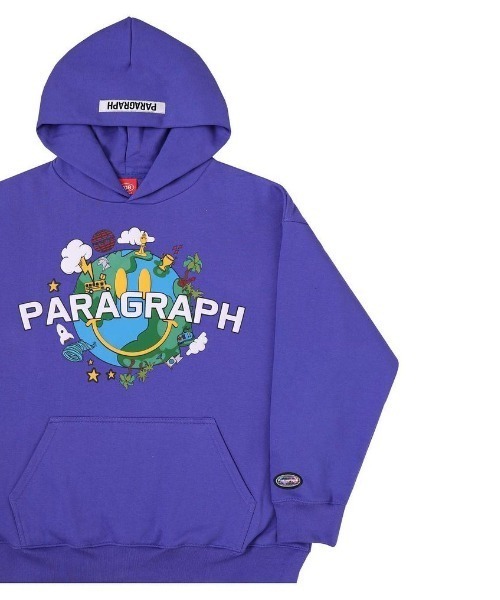 Paragraph（パラグラフ）の「A'GEM/9 × .kom『paragraph/パラグラフ』Earth Smile Design Logo Crewneck/ パラグラフ ロゴ アースデザイン スマイル ロングスリーブスウェットシャツ（パーカー・メンズ・チャコールグレー/ライトグレー/パープル・FREE）」の3枚目の写真