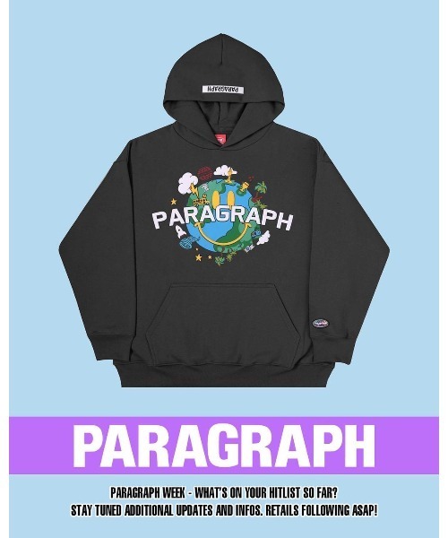 Paragraph（パラグラフ）の「A'GEM/9 × .kom『paragraph/パラグラフ』Earth Smile Design Logo Crewneck/ パラグラフ ロゴ アースデザイン スマイル ロングスリーブスウェットシャツ（パーカー・メンズ・チャコールグレー/ライトグレー/パープル・FREE）」の5枚目の写真