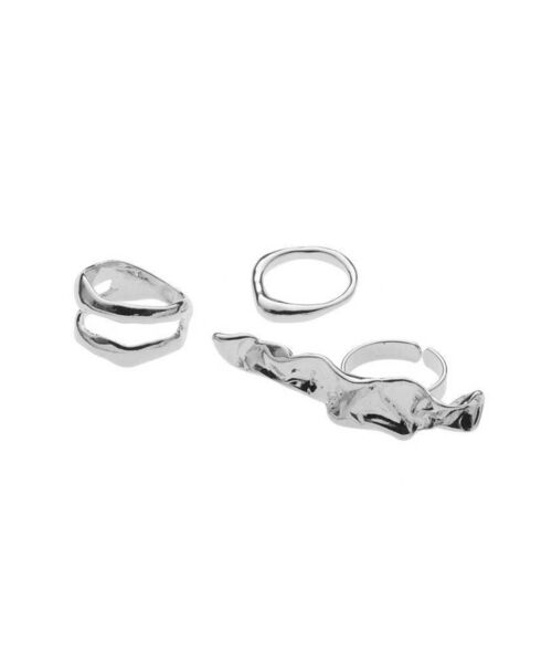 EVRIS（エヴリス）の「BIG MOTIF 3PCS リング（リング・レディース・シルバー/ゴールド・FREE）」の2枚目の写真