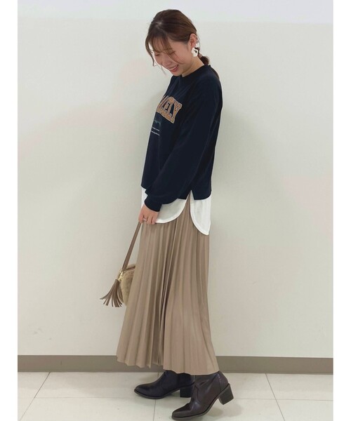 Cutie Blonde（キューティーブロンド）の「◆【S-L】フェイクレザープリーツスカート（スカート・レディース・ブラック/ダークグリーン/ダークブラウン/ベージュ・01/02/03）」の12枚目の写真