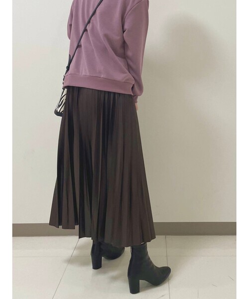 Cutie Blonde（キューティーブロンド）の「◆【S-L】フェイクレザープリーツスカート（スカート・レディース・ブラック/ダークグリーン/ダークブラウン/ベージュ・01/02/03）」の19枚目の写真