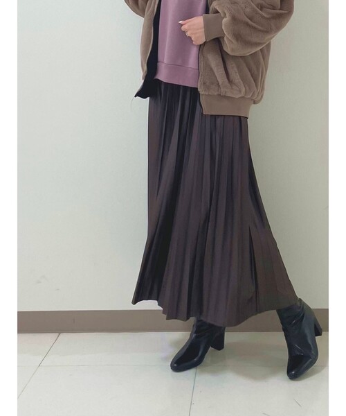 Cutie Blonde（キューティーブロンド）の「◆【S-L】フェイクレザープリーツスカート（スカート・レディース・ブラック/ダークグリーン/ダークブラウン/ベージュ・01/02/03）」の21枚目の写真