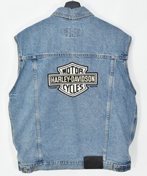 【ヴィンテージ古着】HARLEY DAVIDSON/ハーレーダビッドソン バック刺繍 デニムベスト