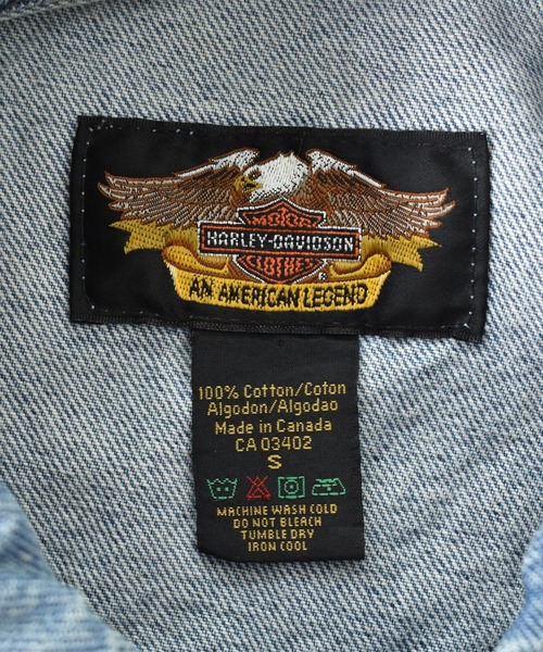Harley-Davidson（ハーレーダビッドソン）の「【ヴィンテージ古着】HARLEY DAVIDSON/ハーレーダビッドソン バック刺繍 デニムベスト（ベスト・メンズ・ブルー・SMALL）」の8枚目の写真