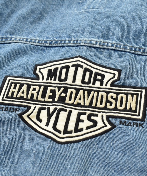 Harley-Davidson（ハーレーダビッドソン）の「【ヴィンテージ古着】HARLEY DAVIDSON/ハーレーダビッドソン バック刺繍 デニムベスト（ベスト・メンズ・ブルー・SMALL）」の6枚目の写真