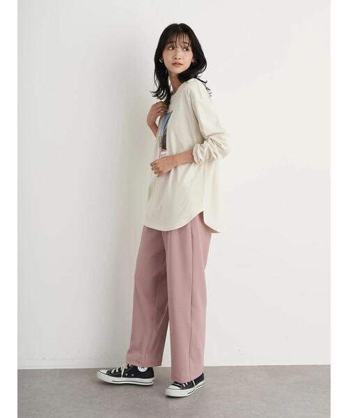 earth music&ecology(アースミュージックアンドエコロジー)の「フォトプリント長袖プルオーバー *(Tシャツ/カットソー・レディース・チャコールグレー/アイボリー/ホワイト系その他2・FREE)」の14枚目の写真