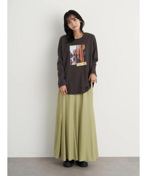 earth music&ecology(アースミュージックアンドエコロジー)の「フォトプリント長袖プルオーバー *(Tシャツ/カットソー・レディース・チャコールグレー/アイボリー/ホワイト系その他2・FREE)」の21枚目の写真