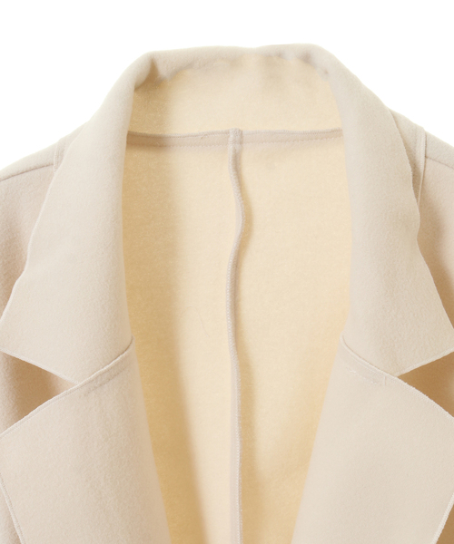 alcali（アルカリ）の「ダブルフェイスコート【取り扱い店舗限定】（チェスターコート・レディース・ブラウン/モカ/ブラック/アイボリー・M/L）」の12枚目の写真